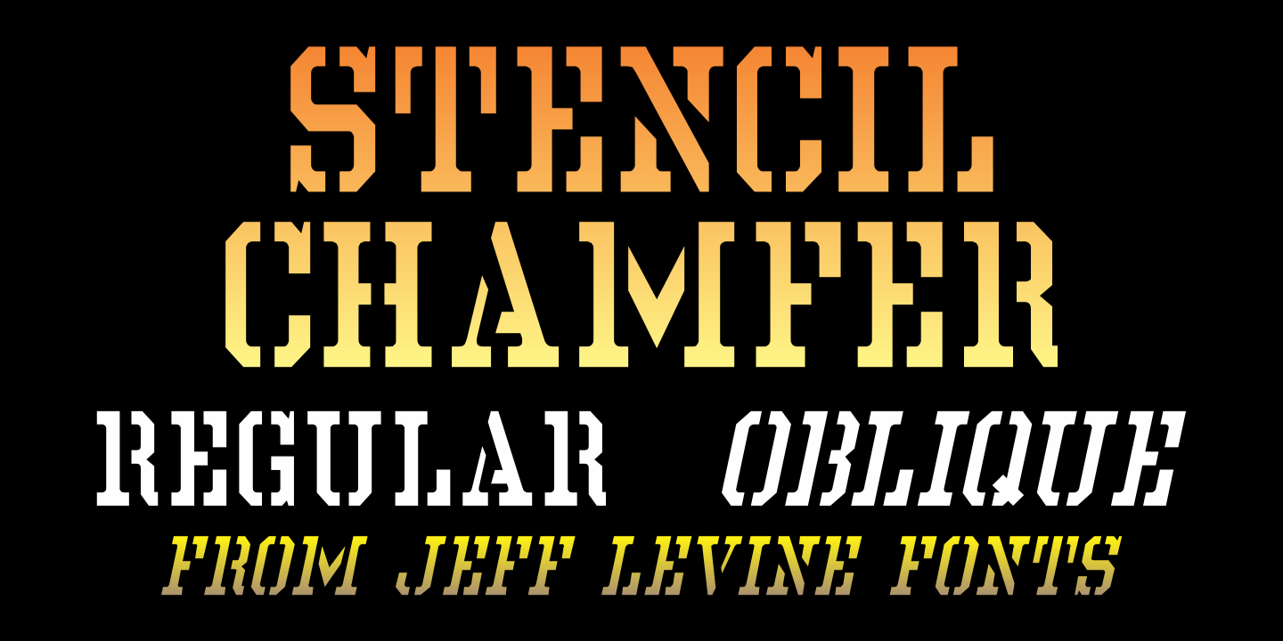 Пример шрифта Stencil Chamfer JNL